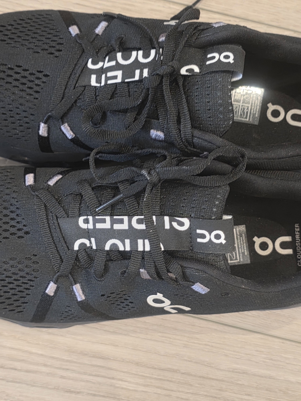 On Cloud Black Running Sneakers with White Logos - Picture 4 of 7